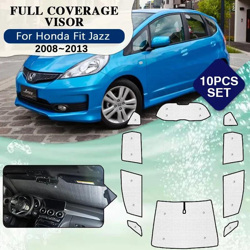 Pilnos apsaugos nuo saulės skydeliai Honda Fit Jazz 2008~2013 GE GG priekiniam stiklui, langams, pilnas apvadas, skydelis, prasti automobilio aksesuarai 2009 2010