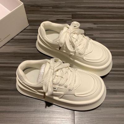 Internet Celebrity Platform White Shoes Women's 2025 Autumn New Canvas Shoes Small Fragrant Style Versatile Casual Sports Shoes Children