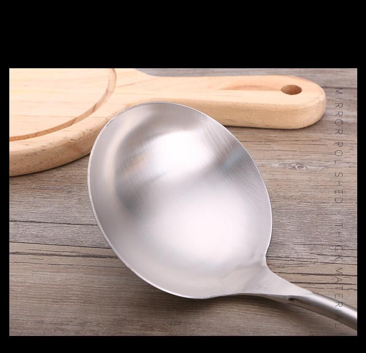 304 Stainless Steel Spatula Ladle Skimmer Set Vintage Wooden Handle High Temp Resistant Kitchen Cooking Utensils