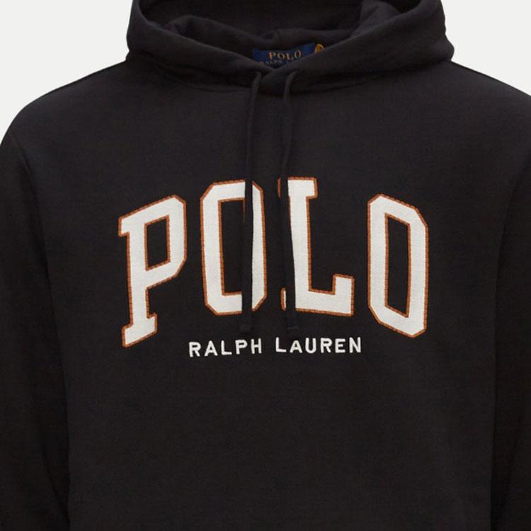 Polo Ralph Lauren Solid Color Hooded Pullover Casual Sweatshirt Men sweatshirt Black 710917886-006