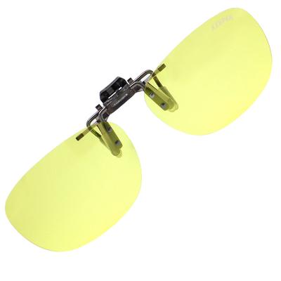 Keeper Japanese-made Clip-on Sunglasses, Yellow, Wears Over Glasses, UV Protection, Ultra-lightweight, Flip-up, Unisex, for Driving (Yellow, Medium)
