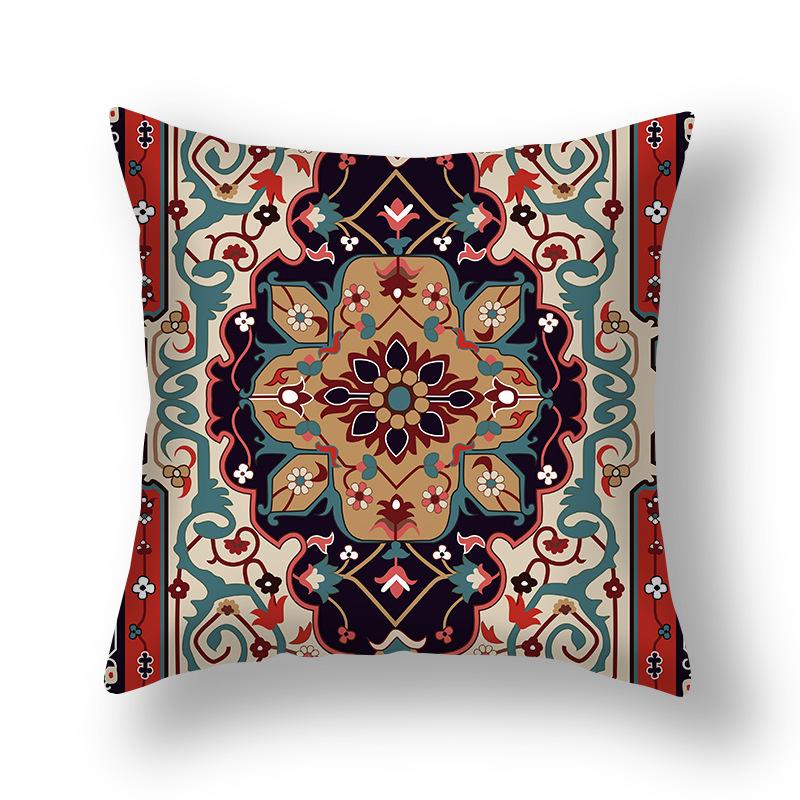 New Persian Carpet Pillowcase Holiday Decorative Pillow Short Plush Cartoon Print Sofa Pillow