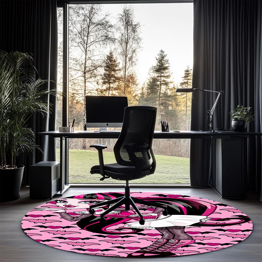 Monster High Printed Round Rug Carpet Chair Rug Area Rug Entryway Doormats,for Office Chair Living Room Bedroom Kitchen Room.