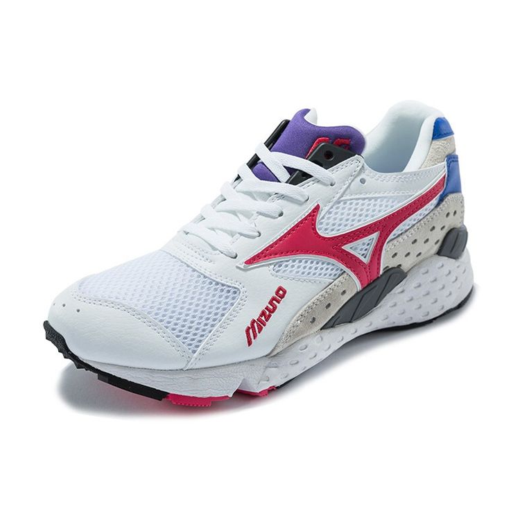 Mizuno Mondo Control Two-Layer Cowhide Shock Absorption Non-Slip Low-Top Running Shoes Unisex Sneakers White Red D1GA201166