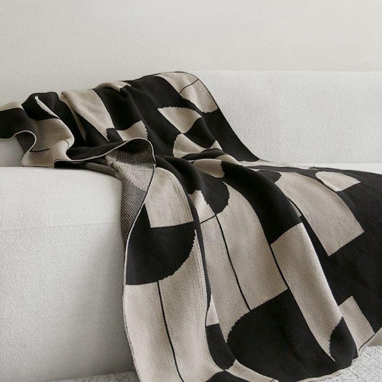 Amerikansk Stil UK Vintage Manor Kuppelpledd - Svart/Kaffe/Beige Helårskast for Stue Sofa & Kontor Lur