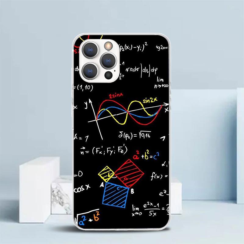 Physics Chemical Mathematics Phone Case For IPhone 16 17 Air 16E 15 14 Plus 13 Mini 12 11 Pro Max 7 8 + SE 2020 Soft TPU Back Co