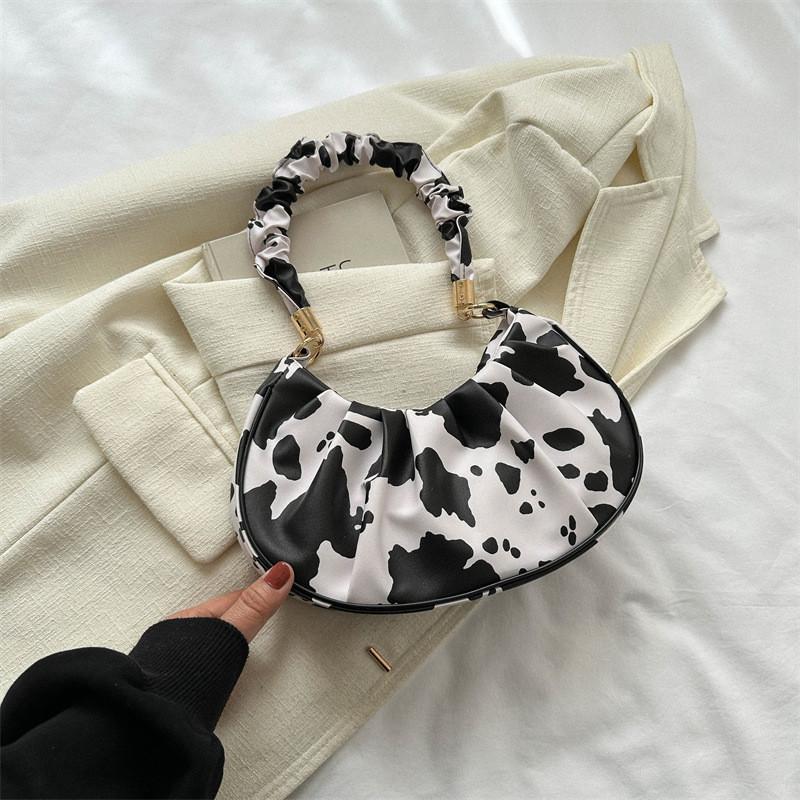 Fashionable Fall Moon Bag For Women Stylish Animal Print Shoulder Handbag