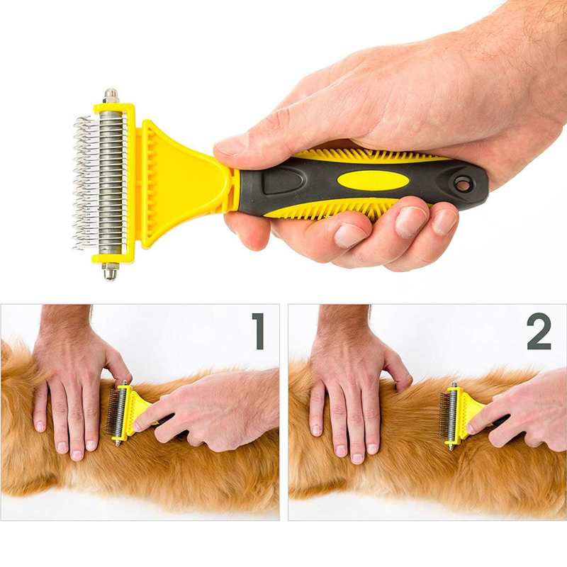 Professional Dog Brush Gently Effective Pet Comb Dematization Hide Grab Remove Sublayer Wooden Hand Comb For Puppies