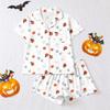 Women's Halloween Pajama Set with Short Sleeve Button Down Shirt and Shorts