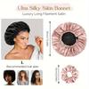 Adjustable Hypoallergenic Satin Hair Cap Double Layer Reversible Sleeping Bonnet Adults Soft Pink Blush Color Options Head Wear