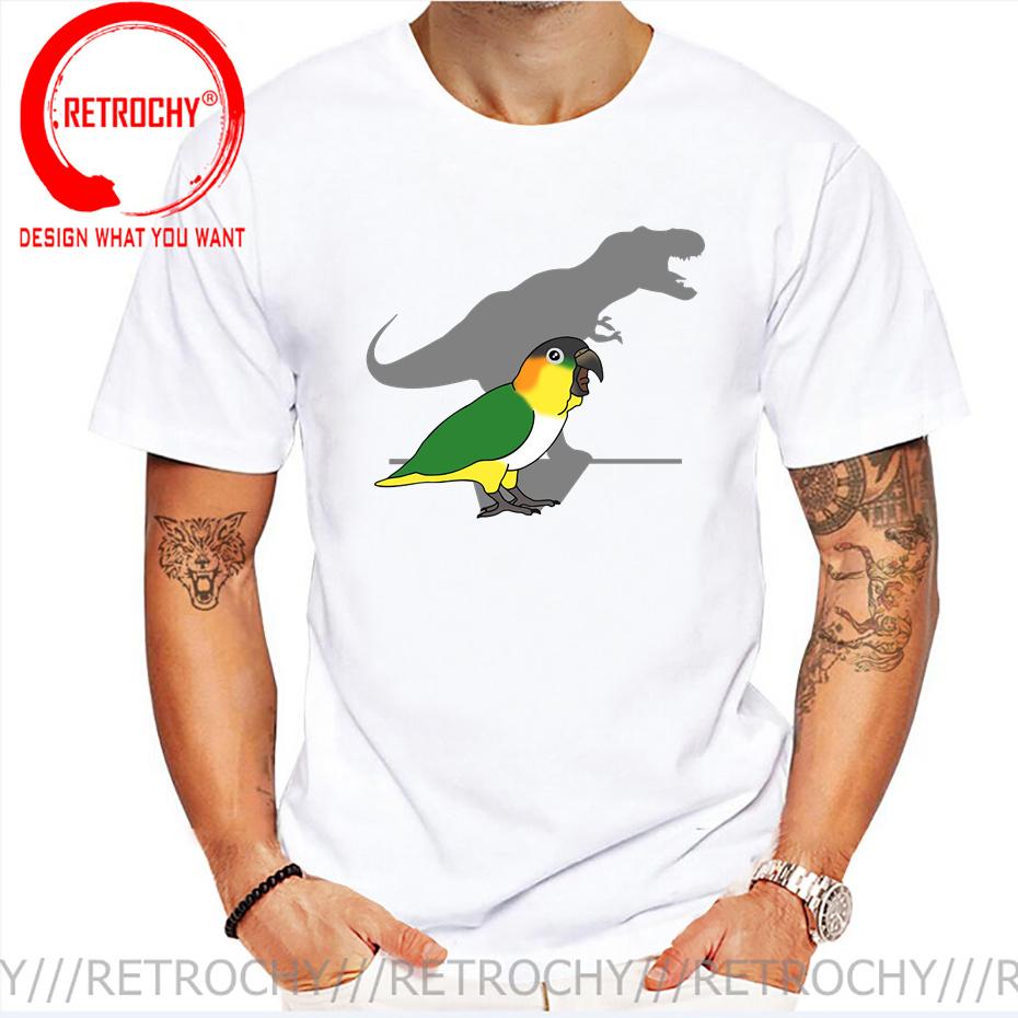 Trex Black Headed Caique TShirt Funny Bird Memes T Shirt Dinosaur Harajuku Gothic Unisex Tshirt Ullzang Streetwear Tops Tee Shirt