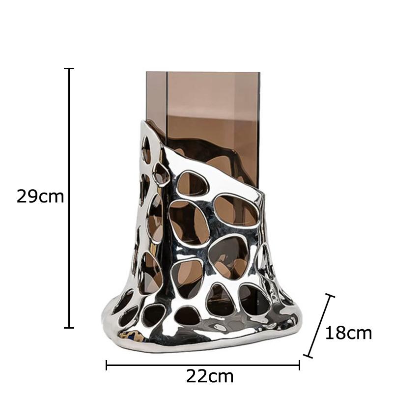

Creative Hollowed Out Vase Flower Pots Desk Decoration Artificial Flowers Flower Arrangement Floral Vases Room Aesthetic Decor