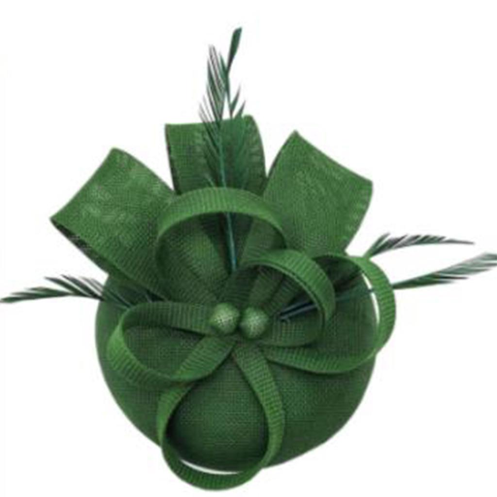 Tea Party Fascinator Hat for Party Wedding Women Feather Mesh Fascinator Hair Pin Hat Big Flower Church Cap Headdress