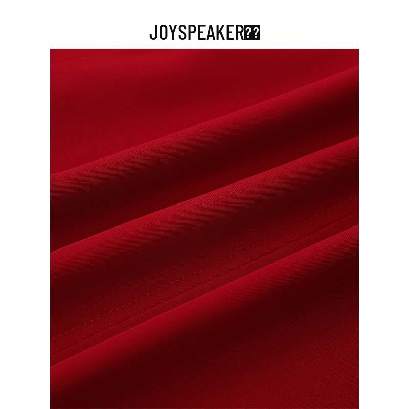 JOY SPEAKER Women's Summer Fashion Belted Mid-length Shirt Dress