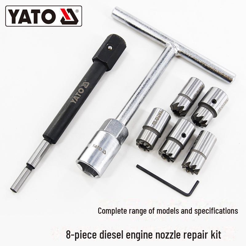 YATO Diesel Fuel Injector Nozzle Repair & Maintenance 8-Piece Set - Professional Auto Repair Tools