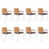 VidaXL Garden Chairs 8 Pcs with Cushions Solid Acacia Wood 3078547