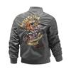 Flight Tiger Tiger Military FUN212 [East Rain] MA-1 Jacket, Gray, Jacket, Embroidery, Blouson, Jacket, Men's