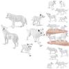 Realistic Static Arctic Wolf Cub Model Set With Detailed Features For Animal Lovers