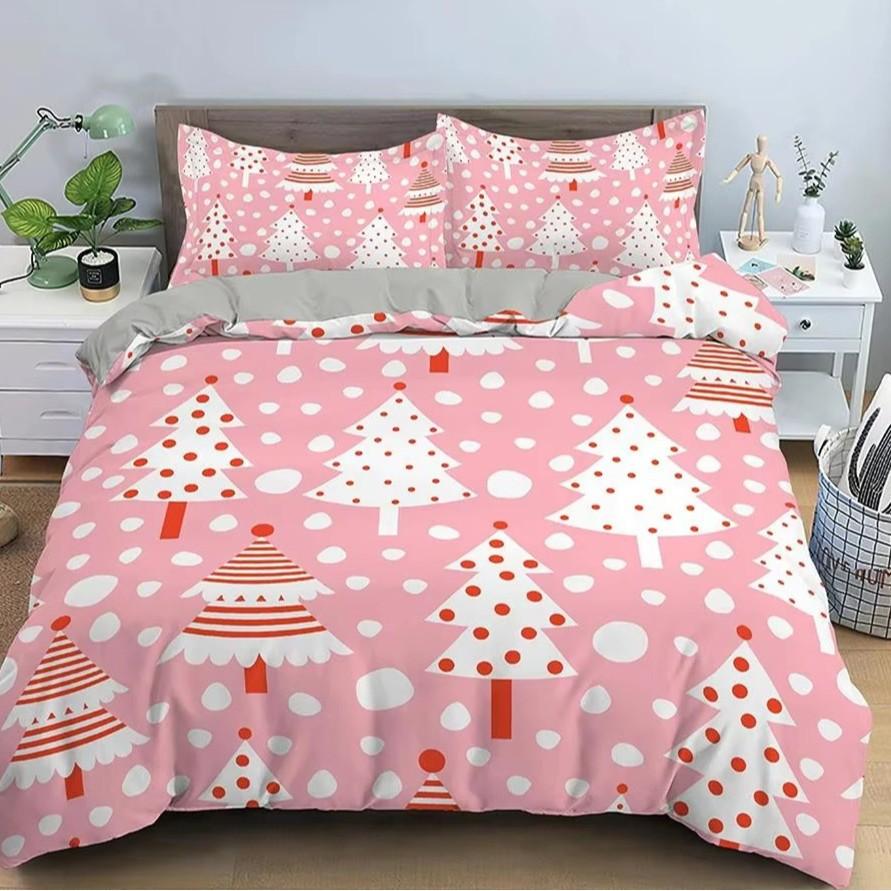 Christmas Snowman Down Comforter Set Bedding Set 3-piece Duvet Cover Set