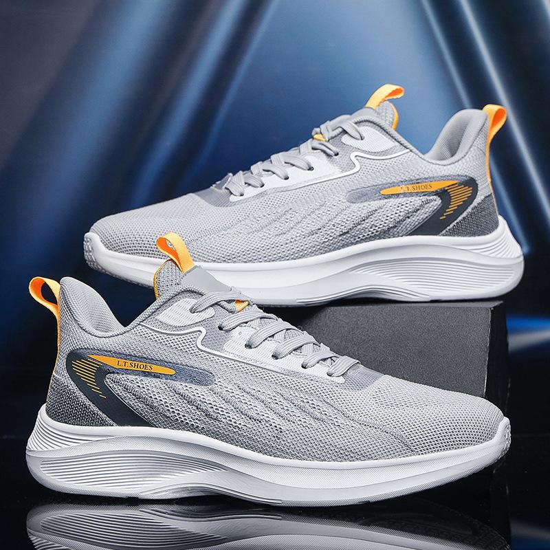 Men's Shoes Breathable Fly-woven Platform Casual Sports Shoes Men's Summer Net Shoes Versatile Platform Youth Running Shoes