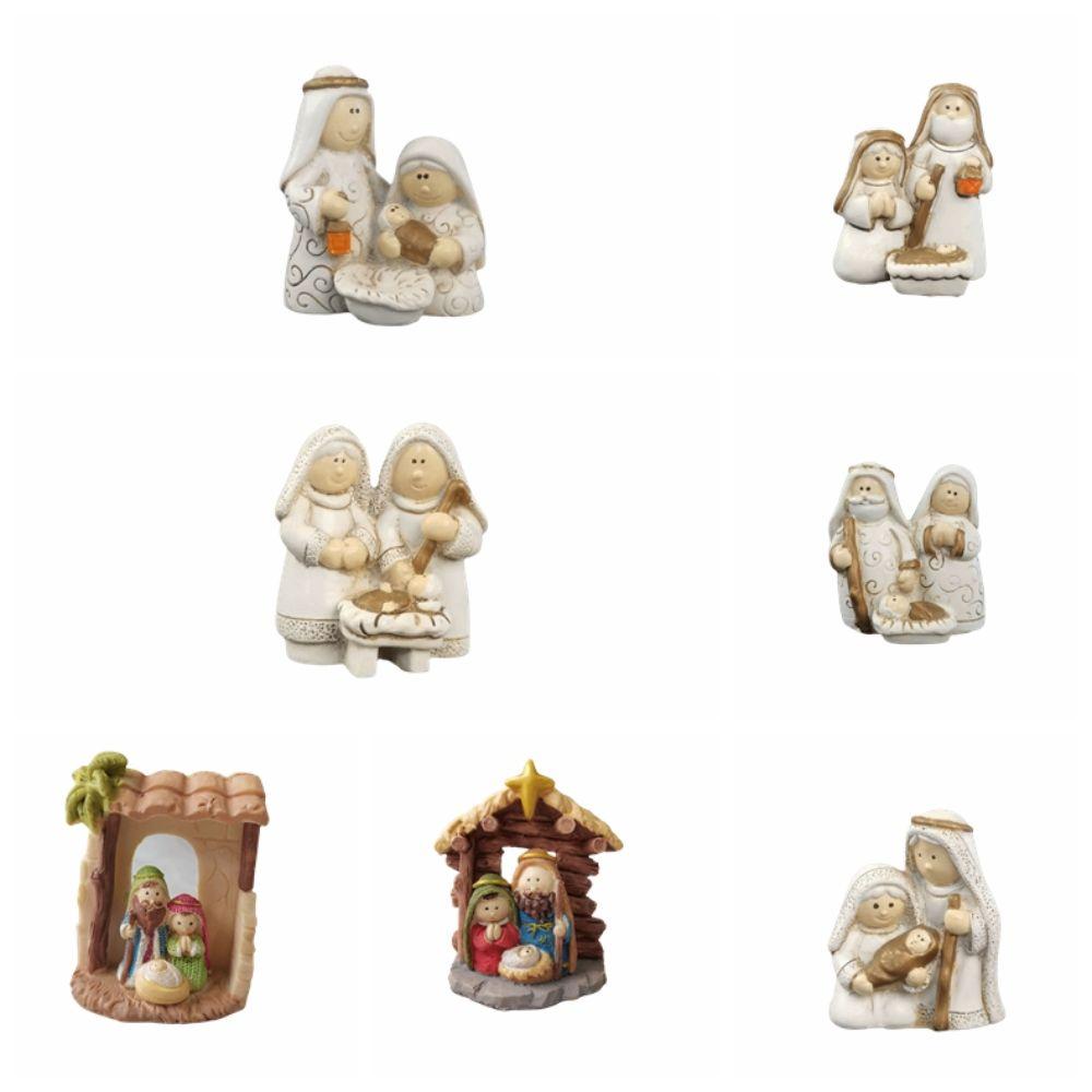 Tabletop Ornaments Nativity Scene Figurine Resin Nativity Family Sculpture Mother's Day