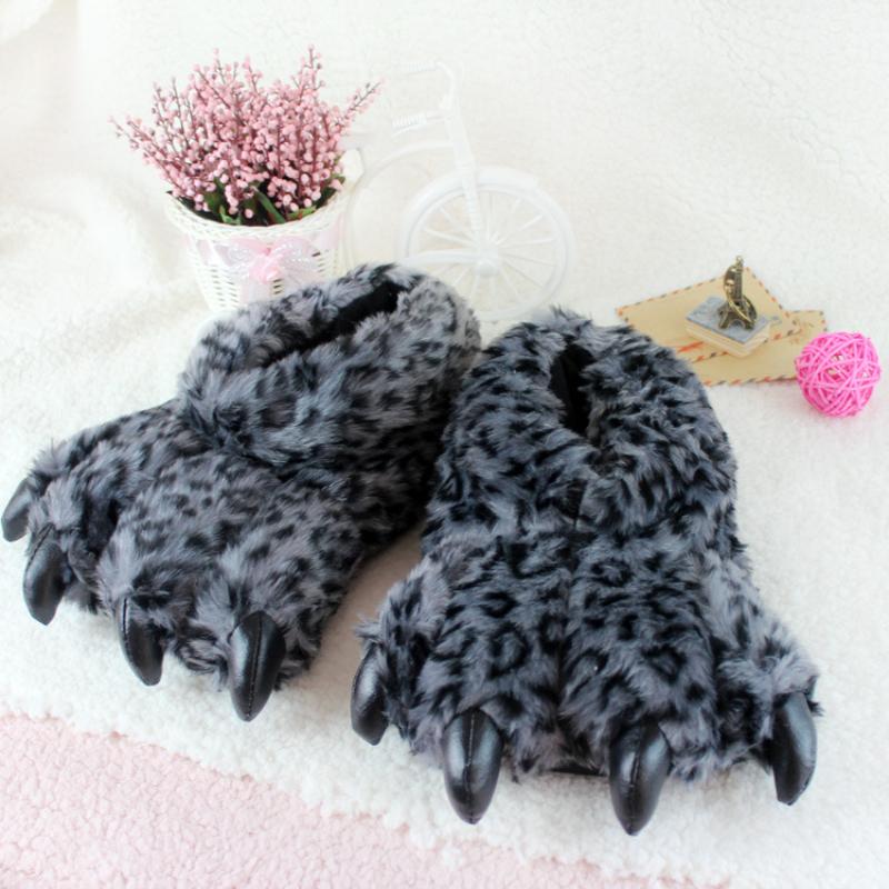 Fashion Funny Plush Slippers Women Winter Shoes Indoor Personalized Casual Flats Furry Slides Couples Comfort Bedroom Shoes Halloween