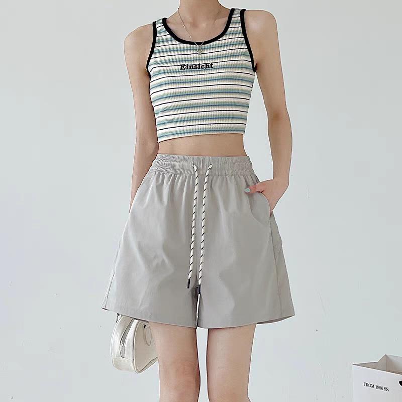 Women Quick Dry Athletic Shorts Summer High Waist A-Line Loose American Cargo 5 Inch Casual Shorts For Ladies