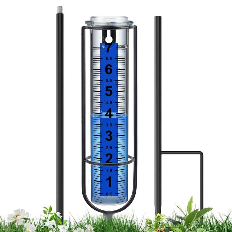 Outdoor Rain Gauge Adjustable Height Accurate Rain Gauges Precipitation Monitor Large Clear Numbers Measuring Tool For Yard