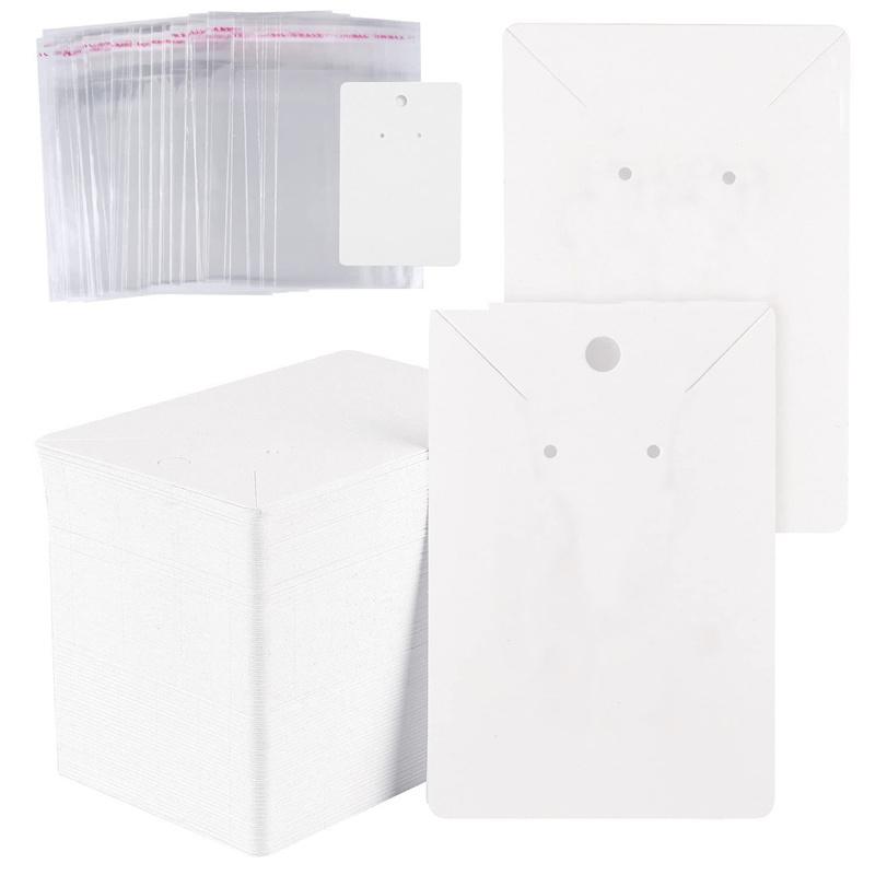 20sets Bracelets Display Cardboard Holders With Self Adhesive OPP Bags Necklace Cards Organizers For Jewelry Packaging Making