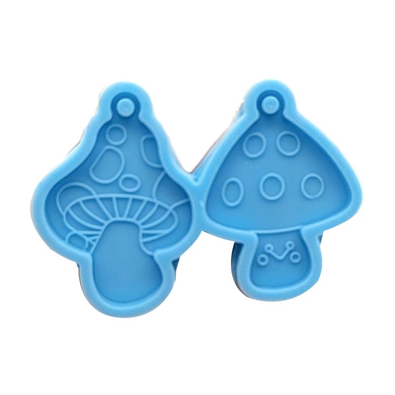 Unique Earring Molds Mushroom Earring Silicone Molds with Hole Resin Casting Molds for DIY Women Fashion Jewellery