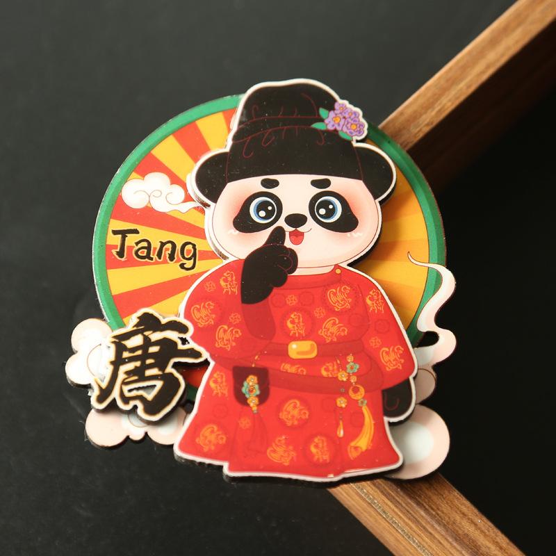 Cartoon Cute Panda Refrigerator Sticker Chinese Style 3d Cartoon Refrigerator Magnet Resin Fridge Magnet for Kitchen Decoration