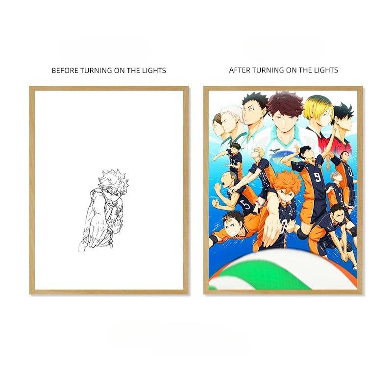 22cm/8.66in 3D Anime Teenager Peripherals Light Painting Night Light Cartoon Led Desktop Collectible Display Bedroom Decoration