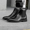 Fashion Fashion Men Casual Leather Chelsea Boots Classic Mens Casual Dress Business Shoes Comfortable Men Ankle Boots Male Slip on Botas