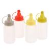 4Pcs Mini Sauce Bottle Refillable Ketchup Honey Salad Containers Bottles Portable Sauce Jars Storage Lunch Box Dressing Dispense