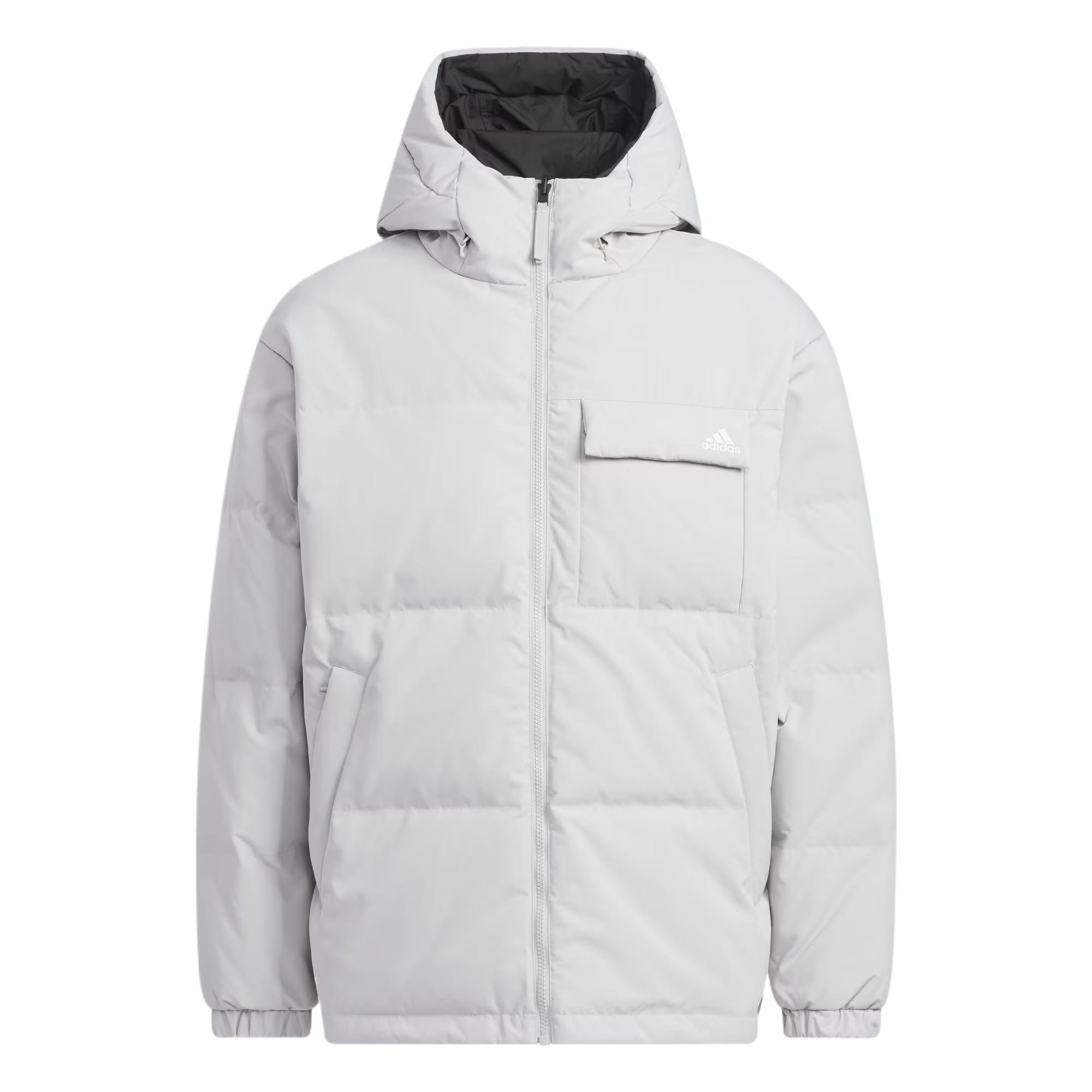 Adidas Down Jackets Unisex Gray Hooded Fleece Lined Parka Down Jacket KQ5541 S