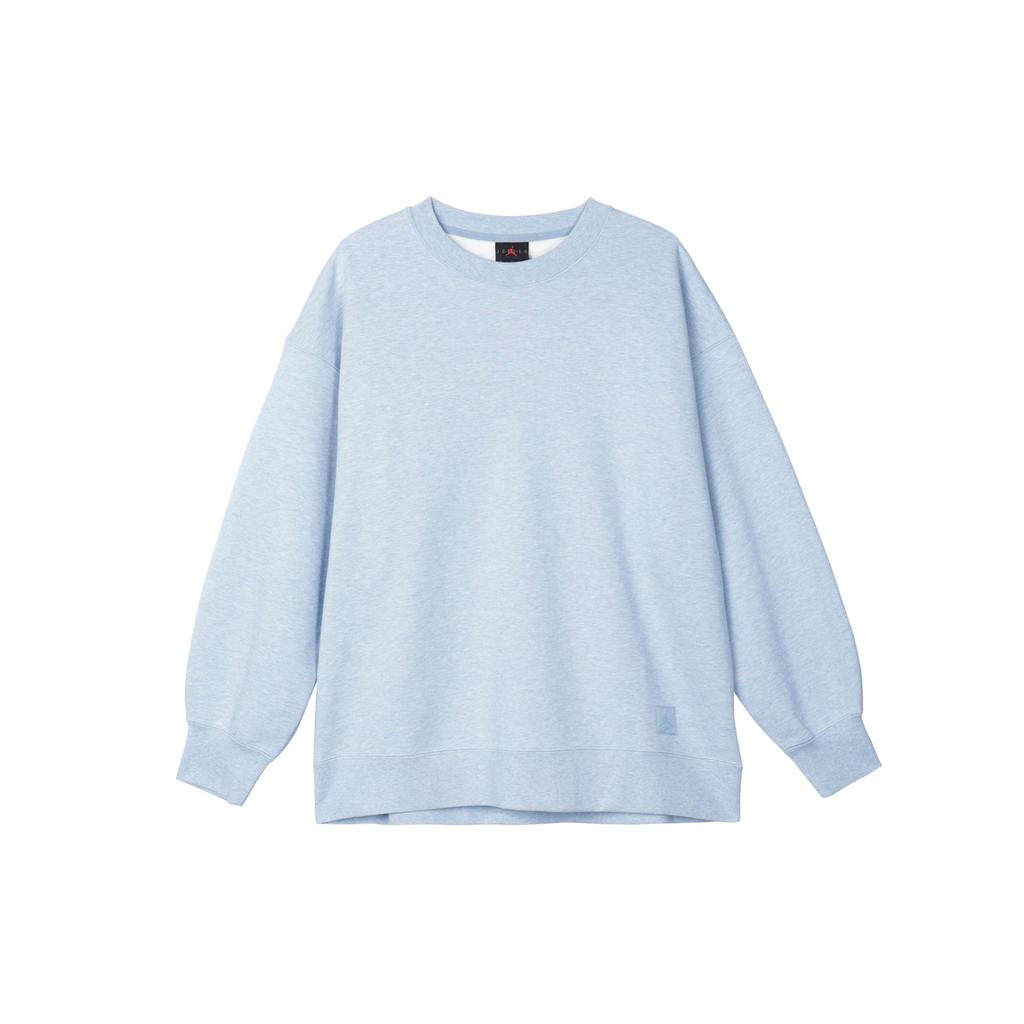 Jordan Solid Color Round Neck Casual Fleece Long Sleeve Sweatshirt Women Sweatshirt Blue Gray FB5117-436