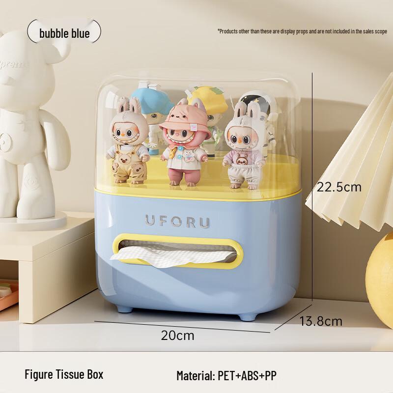 PinHuan Double Layer Desktop Tissue Box with Figure Storage