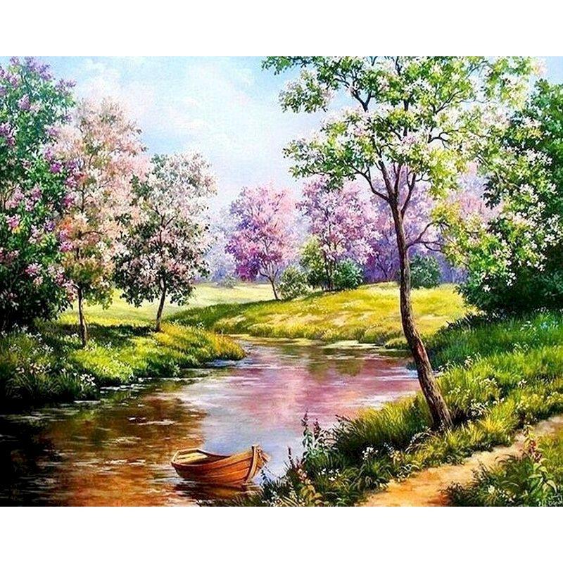 

GATYZTORY DIY oil Painting By Numbers Kit mountain scenery acrylic paint by numbers diy Numbers Painting art on Canvas By Number 20x30cm No Frame