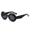 Trendy Oval Thick-Frame Sunglasses For Women & Men Stylish Striped Design Chic European & American Fashion Premium Quality Shade