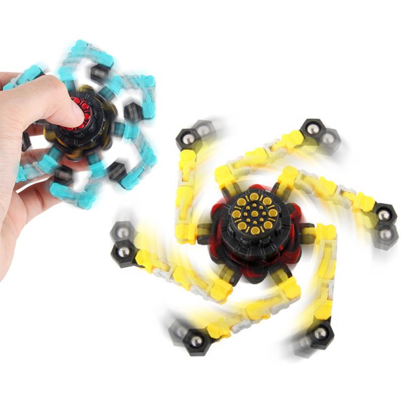 Deformable Stress Relief Toy Fingertip  Spinner Toy Transformable Creative Mechanical Gyro Toy For