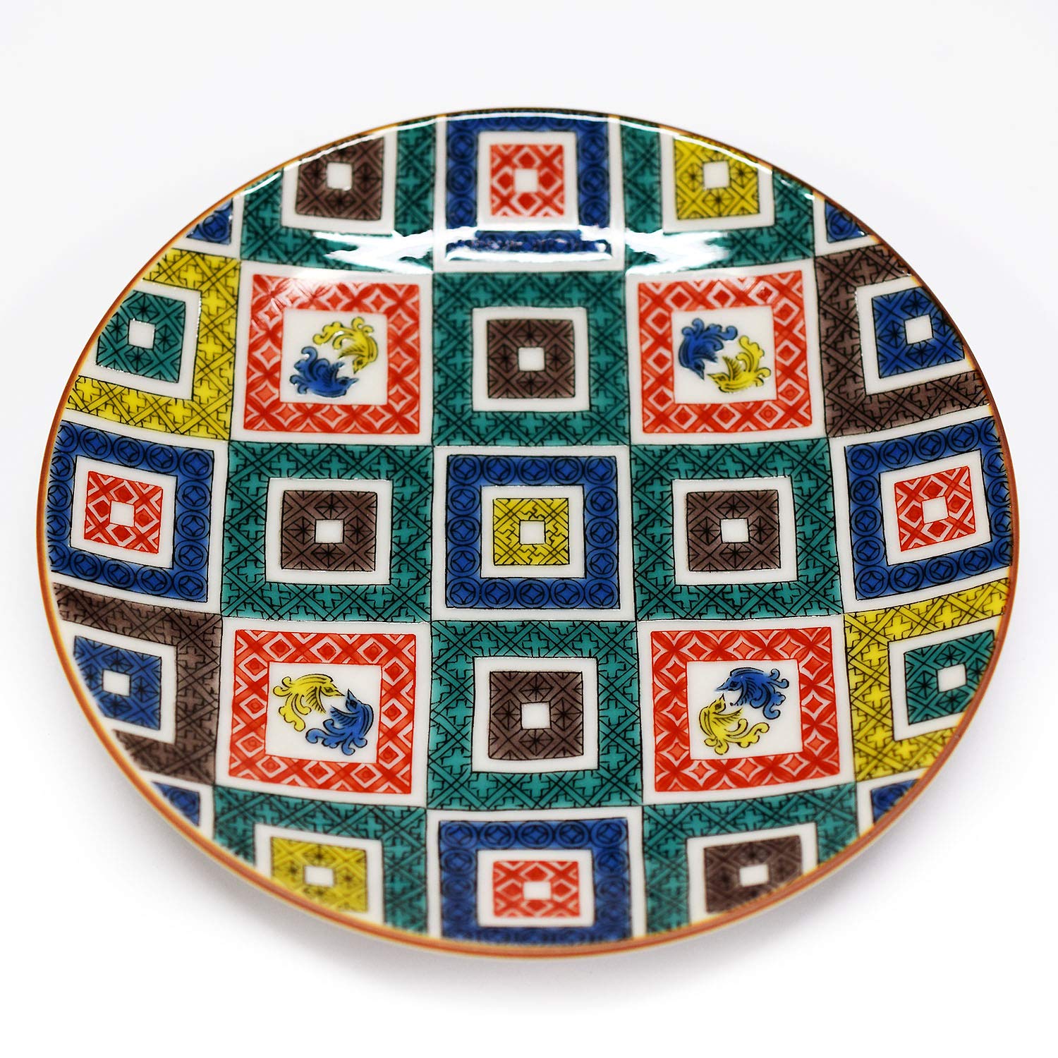 

Вадза но Кура: Стильная боковая тарелка Кутани с дизайном каменной мостовой, керамика, название бренда, японская посуда, сделано в Японии, подарок на день рождения