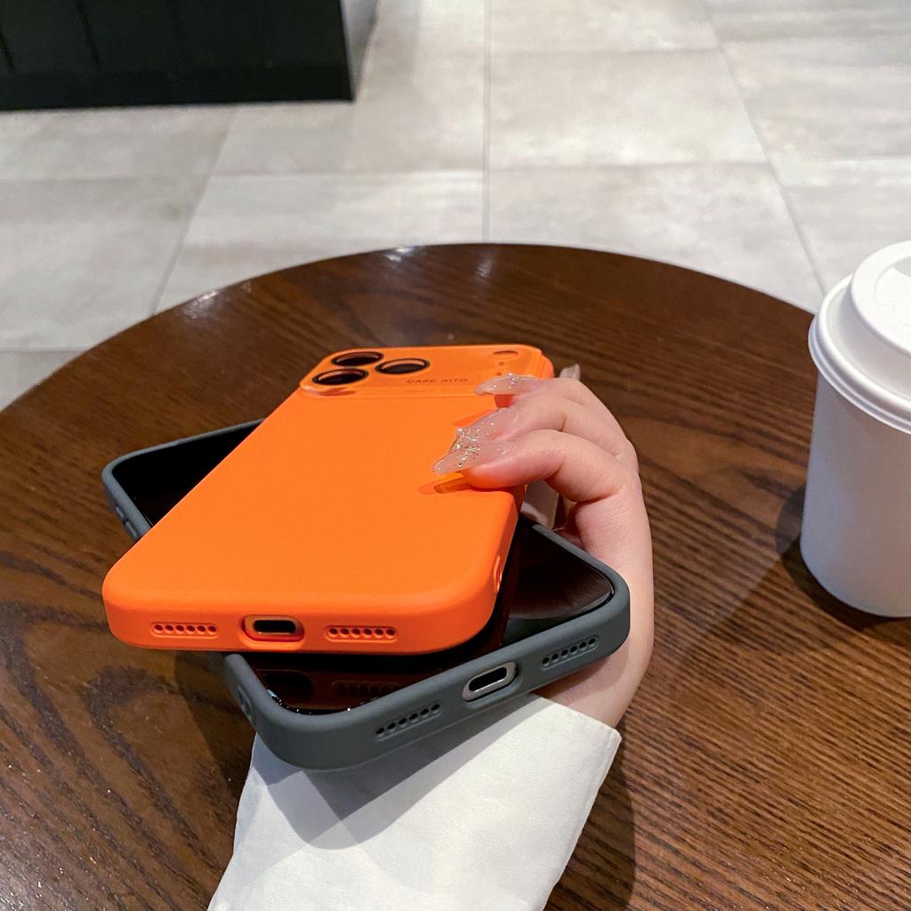 New  Matte Shock Full Glass Large Window Protect Phone Case for iPhone 17 Air 16 15 14 13 12 Pro Max Skin Hard PC Cover