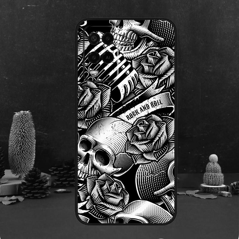 Rock and Roll Skull Case For Oppo A5 Pro A6 A15 A18 A38 A58 A78 A98 A54 A74 A94 A17 A57 A80 A60 A40 A16 A76 A96