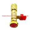 Copper Threaded Air Conditioning Refrigerant Safety Valve with Golden Exhaust.