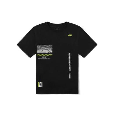 Vans Logo apdruka, apaļa kakla izgriezuma, īsām piedurknēm T-krekls, vīriešu augšdaļa, melna, VN0A4P58BLK