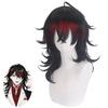 Vox Akuma Cosplay Wig Long Black Hair With Stunning Gradient Red Highlights
