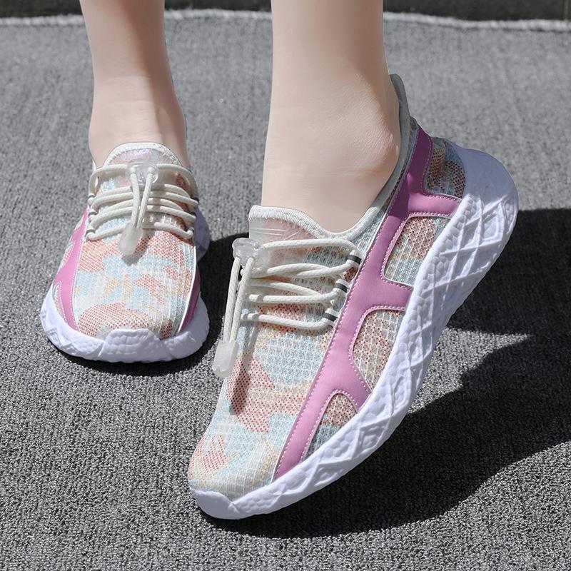 Fashion Ladies Chunky Sneakers 2025 Breathable Women Sneakers Platform Flat Shoes Casual Trainers Stylish Comfortable Student Girl Pink