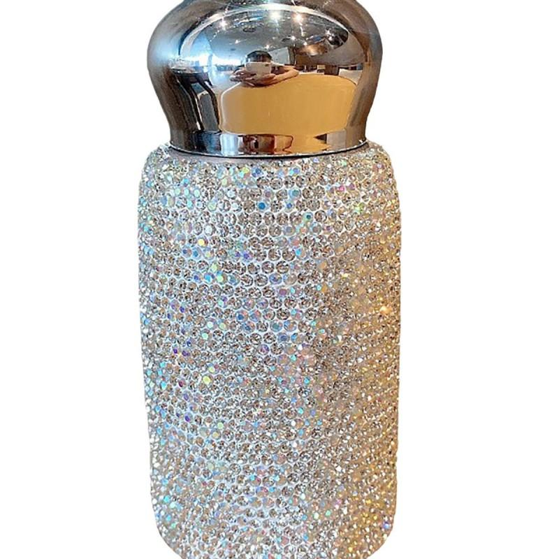 Elegant Mini Stainless Steel Insulated Tumbler 220ml Women Lightweight Luxury Drinkware With Crystal Accents