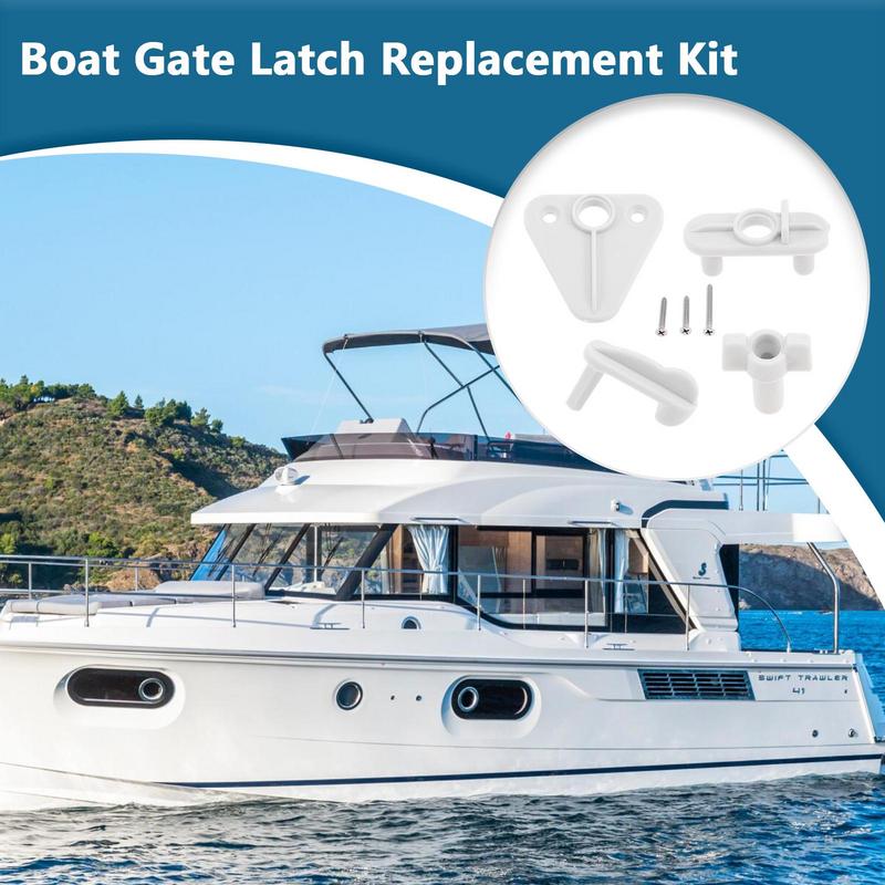 Boat Door Latch RV Pontoon Marine Gate Latch Fits Fits Leftor Right-Hinge Door Stainless Steel Screws Included Latch Replacement