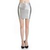 Women's Sexy Pencil Skirt Elastic High Waist Skirt Solid Color Pu Leather Skirt Stretch Short Mini Skirt Hot Fashion-